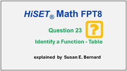 Video: HiSET FPT8 - Question 23