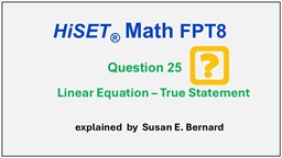 Video: HiSET FPT8 - Question 25